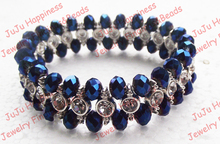 one piece Blue Crystal Glass Bracelet Stretch Bracelet 18cm 701 2024 - buy cheap