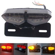 1set Motorcycle LED Integrated Tail Brake Light Turn Signal License Plate Lamp Smoke 2024 - buy cheap