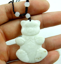 47*34MM Wholesale natural Chinese Liantian stone stone hand-carved statue of Bear amulet pendant necklace 2024 - buy cheap