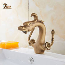 ZGRK Basin Faucets Dual Handle Hot Cold Mixer Taps Bathroom Faucet Swivel Wall Mounted Antique Brass Deck Mounted Sink Tap 2024 - buy cheap