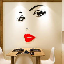 New Fashion Lady Acrylic Wall Sticker for Cloakroom Decorative 3D Wall Sticker for Bar Home Bedroom Creative Wall Mural Decals 2024 - buy cheap