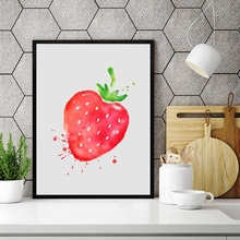 Watercolor Fruit Strawberry Canvas Art Painting Wall Pictures Home Kitchen Room Fresh Canvas Painting Poster Wall Decor 2024 - compre barato