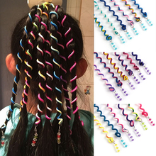 Fashion Rainbow Color Curler Hair Braid for Cute Girl Hair Styling Tools Hair Roller Braid Hair Styling Accesories 6 Pcs/lot 2024 - buy cheap