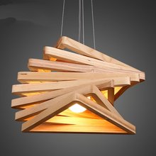 Luminária pendente com design criativo em madeira sólida, luz de pendurar para decoração de loft, sala de estar, quarto, restaurante, chá, bar 2024 - compre barato