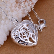 925 jewelry silver plated Jewelry Pendant Fine Fashion Cute  Stereo Heart Necklace Pendants Top Quality CP010 2024 - buy cheap