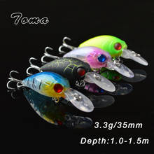 TOMA 4PCS Crankbait Fishing Lure 35mm 3.3g Hard Bait Wobbler Crank Bait Floating Lure 1.0-1.5M Artifical Peche Treble Hook 2024 - buy cheap