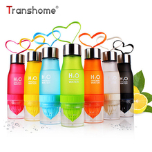 Transhome-botella de agua de plástico portátil para zumo de limón, botella de agua deportiva para beber, 650ml 2024 - compra barato