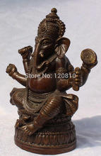 17CM Tibetan Religions Bronze India Ganapati Ganesh Lord Ganesha Buddha Statue 2 colour choice 2024 - buy cheap