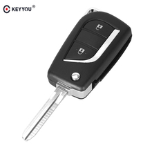 KEYYOU 2 Botões Virar Caso Chave Do Carro Em Branco Chave Shell Remoto Para Toyota Camry RVA4 Auto Dobrar Caso chave Keyless entrada 2024 - compre barato