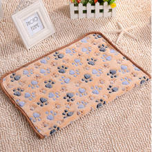 Sell Well 40x60cm Cute Paw Pet Sleep Warm Dog Cat Mat Puppy Soft Coral Fleece Blanket Beds Pet Mats Sofas 2024 - buy cheap