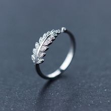 Smjel anel de cristal de zircônia, anel ajustável de penas para mulheres, pedras de cristal com folhagens, anel de noivado syjz007 2024 - compre barato