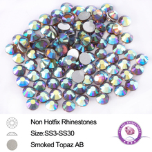 Non Heat Transfer ss3 To SS30 Smoked Topaz AB Non Hot Fix Rhinestones 288-1440pcs SS3 To SS34 Flatback Glass Strass 2024 - buy cheap