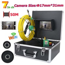 MOUNTAINONE 7inch WiFi Wireless DVR 17mm Pipe Sewer Inspection Video Camera System IP68 1000 TVL Camera with 8pcs LED APP 50m 2024 - buy cheap