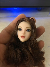 Cabeçote feminino personalizado 1/6, bjd, cabeça pálida, pintada, modelo de cabeça com olhos móveis rolantes para 12 em corpo de figura de ação 2024 - compre barato