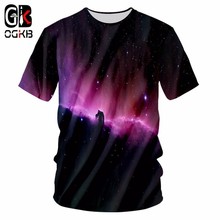 Homem Hiphop Streetwear OGKB 3D Imprimir Galaxy Espaço Camiseta de Manga Curta Homens Verão O-pescoço T-shirt Hombre Fitness Workout Casual Tee 2024 - compre barato