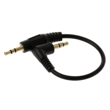 OOTDTY 10cm Auto Car Right Angle Male To Male 3.5mm Aux Jack Speaker Audio Cable Adapter 2024 - buy cheap