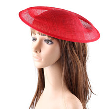 Sinamay-tocado rojo de 30CM para mujer, tocado de estilo Vintage, ideal para fiestas, sombreros de cóctel, accesorios de peluería Beige 2024 - compra barato
