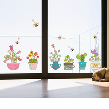 Adesivo de parede 3d borboleta e flor vívida, decalque para sala de estar, quarto, mural, decoração para casa 2024 - compre barato