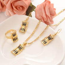Conjunto de joias romântica dubai, png, áfrica, conjunto de tambor dourado, adorável, colar, brinco, joias para mulheres, casamento, bijuterias, presentes 2024 - compre barato