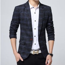 Chaqueta informal de algodón para hombre, Blazer ajustado a medida, Heren Colberts, traje Formal para fiesta de negocios, novedad de 2019, 100% 2024 - compra barato