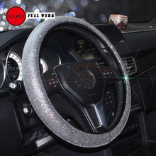 1 peça 38cm cristal diamante estilo de carro capa de volante protetor para mulheres meninas acessórios de cobertura de volante 2024 - compre barato