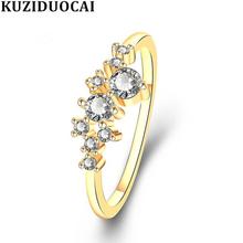 Kuziduocai-Anillo de circonia de acero inoxidable para mujer y niña, sortija de fiesta con diseño colorido lacónico y estrellado, para R-921 2024 - compra barato