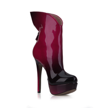 Botas sexys de tacón alto de aguja para mujer, botas de media caña, con plataforma, Talon Haut Aiguille Bout Rond YJ3463BT-d4 2024 - compra barato