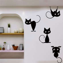 Самоклеющиеся наклейки на стену из ПВХ с мультипликационным принтом 28x33 см, DIY Съемные наклейки для кошек, декоративные наклейки для дома, детские наклейки для детской комнаты, Mirror19MAR29 2024 - купить недорого