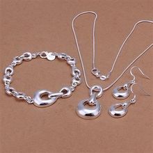 Комплект ювелирных изделий из серебра 925 пробы S346, комплект модных украшений, браслет, ожерелье, серьги 2024 - купить недорого
