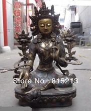Estatua de Bodhisattva bi00266 26 Tibet, bronce clásico, cobre, cloisonne, TaRa Verde, Guan, Yin, Bodhisattva 2024 - compra barato