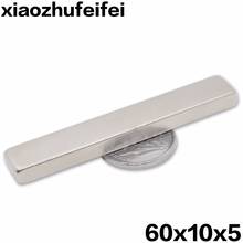 xiaozhufeifei 5pcs 60*10*5  block magnets 60x10x5 strong n35 rare earth neodymium magnets 60 x 10 x 5  mm magnet n35 2024 - buy cheap