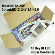 Controle remoto ir 40 teclas 2a * 4 canais para faixa led flexível DC12-24V ww rgbw