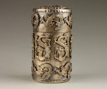 Vintage Collection Handmade Unique Tibetan Silver Dragon Phoenix Toothpick Box wholesale factory Arts outlets 2024 - buy cheap