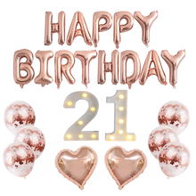 Chicinlife-balão de led, luz noturna para adultos, em ouro rosê, 21 a 30 anos, luminária ideal para decoração de festas de aniversário 2024 - compre barato