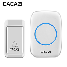 CACAZI Self-powered Waterproof Wireless Doorbell No Battery Button EU Plug Receiver LED Light 120M Remote Home Cordless Bell 2024 - buy cheap