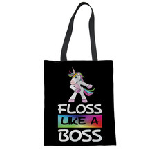 THIKIN Floss Like A Boss Printed Ladies Casual Tote Bag Female Beach Shoulder Handbag Personalized Canvas Handbags for Women 2024 - buy cheap