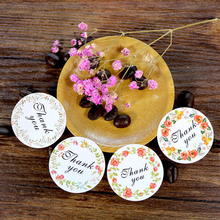 120pcs/lot Cute Flower Round Thank you Adhesive Kraft Seal Sticker for Baking Round Gift Label Stickers 2024 - buy cheap