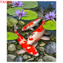 Koi pattern Diamond Painting Lotus Leaf goldfish Blessing Fish DIY 3D Diamond Embroidery Cross Stitch Mosaic Picture by Numbers 2024 - buy cheap