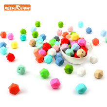 10Pcs Icosahedron Silicone Beads 14mm Baby Teether Bead for Pacifier Chain Hedra Chewing Beads Necklace Bracelet Teething Pearl 2024 - buy cheap
