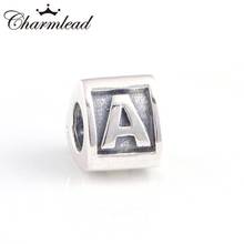 Alphabet A  Charm Silver Beads Fit Europe Bracelet Charms 925 Sterling Silver Jewelry Bead DIY Lady Bracelet Jewelry 2024 - buy cheap