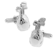 New Design! Factory Price Retail Men's Cufflinks Brass Material Silvery white Color Golf Bag Design Cuff Links Free Shipping 2024 - buy cheap