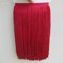10 Meters Wine red Polyester Lace Tassel Fringe Lace Trim Ribbon Sew Latin Dress Stage Garment Curtain Accessories 30cm Width 2024 - buy cheap