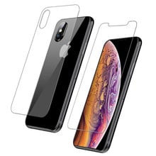 Защитное стекло спереди и сзади для apple iphone xs max, Защитное стекло для iphone x, xr, xs max, sx, rx, защитная пленка для экрана xsmax, 9h 2024 - купить недорого