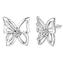 Mariposa bling zircon de alta calidad envío gratis pendientes Chapado en plata para mujeres joyería de moda/CSPEXCTS SYZIMYIB 2024 - compra barato