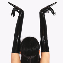 Sexy Faux Leather Long Latex Gloves Women Punk PVC Gloves Hip-pop Jazz Mittens Nightclub Stage Wear Cosplay Costumes Accessory 2024 - buy cheap