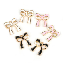 10pcs 17*20mm Gold Color Zinc Alloy Enamel Bow-knot Charms Pendant For Necklace Bracelet Jewelry Making DIY Earring Findings 2024 - buy cheap