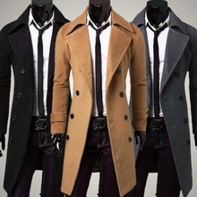 Мужское длинное пальто Zogaa, однотонное дизайнерское повседневное шерстяное пальто для осени и зимы 2019 2024 - купить недорого