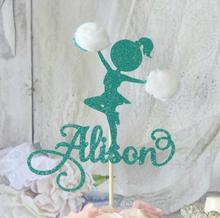 personalize name age glitter Cheerleading centerpiece picks birthday Cake Topper -baby shower baptism party cake toppers 2024 - buy cheap