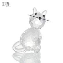 H & D-figura de cristal coleccionable de gato de pie, baratija de cristal en miniatura coleccionable para decoración de boda en casa 2024 - compra barato