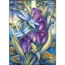 5d DIY Diamond Painting Full Square Drill Dragonfly Frog and Lotus Flower Picture Mosaic Diamond Embroidery Kit Cross Stitch Art 2024 - buy cheap